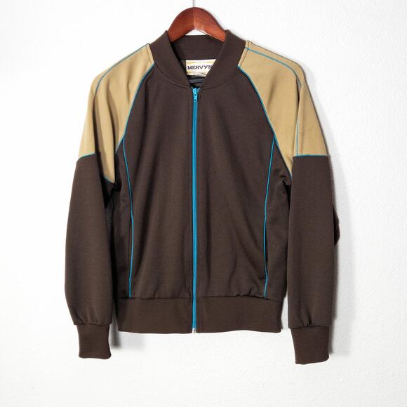 Mervyns Other - Mervyn’s Jacket Men’s Small Retro Vintage 90s Trackwear Brown Colorblock Zip Up